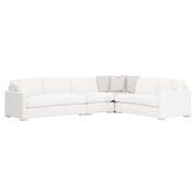 Essentials For Living Clara Modular Corner Chair ~ Performance Stone Basketweave, Natural Gray Oak