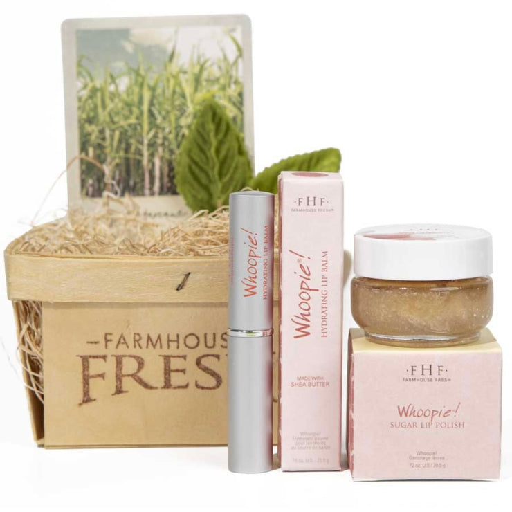 Farmhouse Fresh Whoopie Lip Gift Basket ~ Lip Polish and Balm Duo