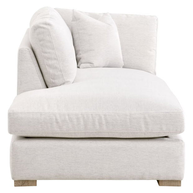 Essentials For Living Clara Modular Left-Facing Chaise ~ Performance Stone Basketweave, Natural Gray Oak