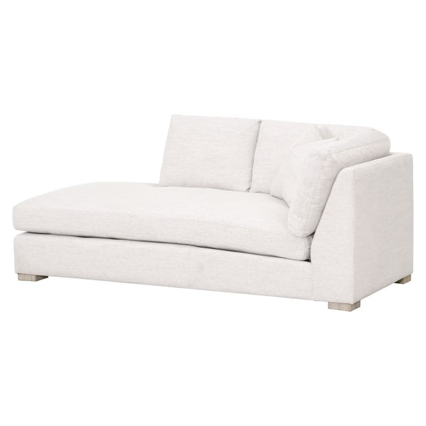 Essentials For Living Clara Modular Left-Facing Chaise ~ Performance Stone Basketweave, Natural Gray Oak