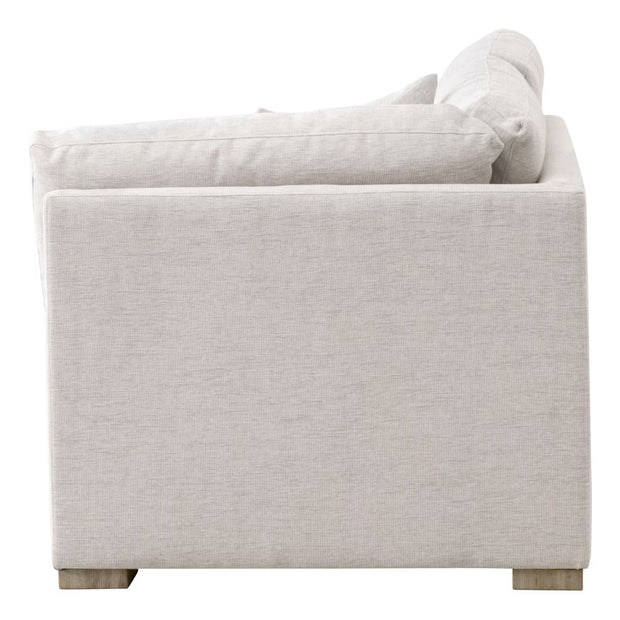 Essentials For Living Clara Modular Left-Facing Chaise ~ Performance Stone Basketweave, Natural Gray Oak