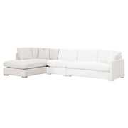 Essentials For Living Clara Modular Left-Facing Chaise ~ Performance Stone Basketweave, Natural Gray Oak