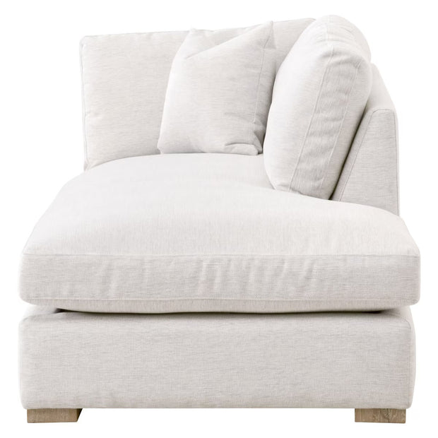 Essentials For Living Clara Modular Right-Facing Chaise ~ Performance Stone Basketweave, Natural Gray Oak