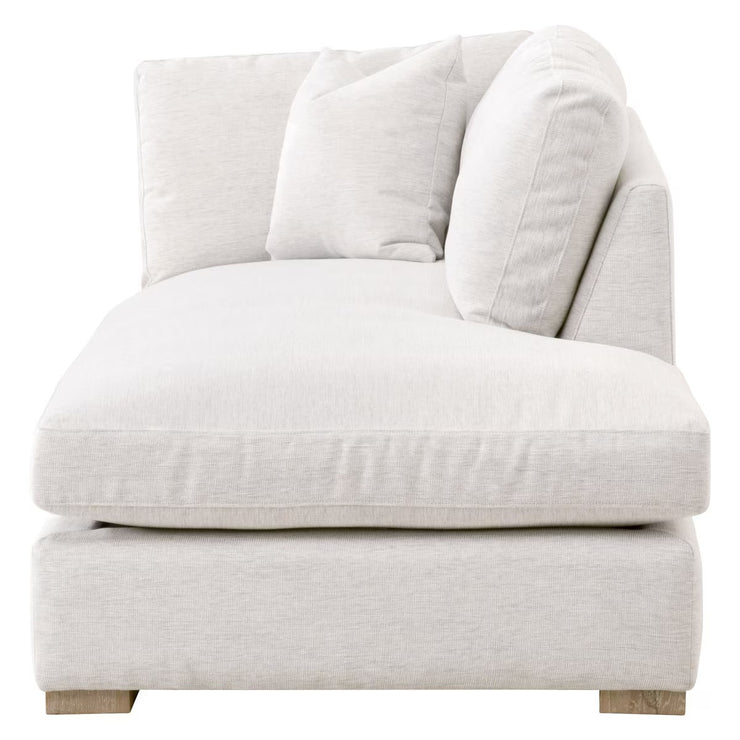 Essentials For Living Clara Modular Right-Facing Chaise ~ Performance Stone Basketweave, Natural Gray Oak