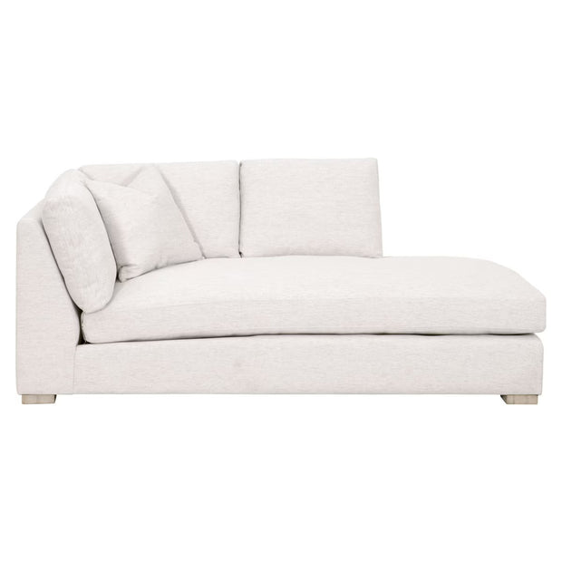 Essentials For Living Clara Modular Right-Facing Chaise ~ Performance Stone Basketweave, Natural Gray Oak