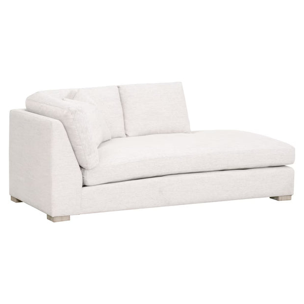 Essentials For Living Clara Modular Right-Facing Chaise ~ Performance Stone Basketweave, Natural Gray Oak