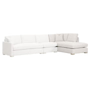Essentials For Living Clara Modular Right-Facing Chaise ~ Performance Stone Basketweave, Natural Gray Oak