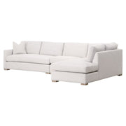 Essentials For Living Clara Modular Right-Facing Chaise ~ Performance Stone Basketweave, Natural Gray Oak