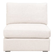 Essentials For Living Daley Modular Armless Chair ~ Performance Textured Cream Linen, Espresso