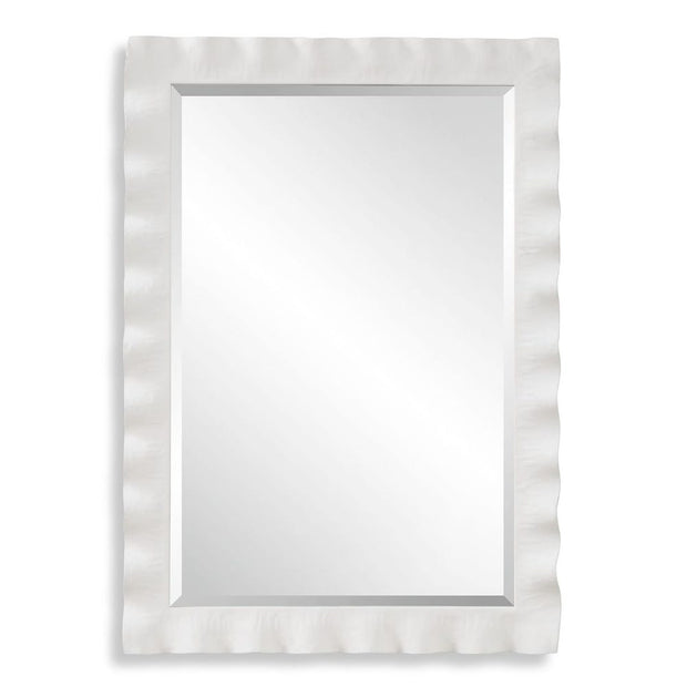 Uttermost Haya Semi-White Glossed Scalloped Mirror