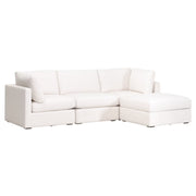 Essentials For Living Daley Modular Armless Chair ~ Performance Textured Cream Linen, Espresso
