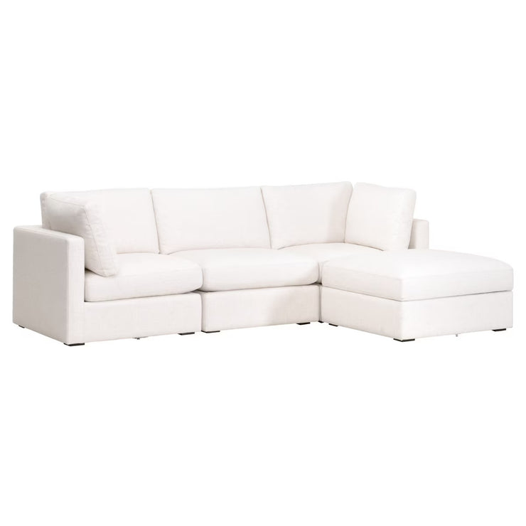 Essentials For Living Daley Modular Armless Chair ~ Performance Textured Cream Linen, Espresso