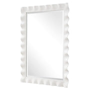 Uttermost Haya Semi-White Glossed Scalloped Mirror
