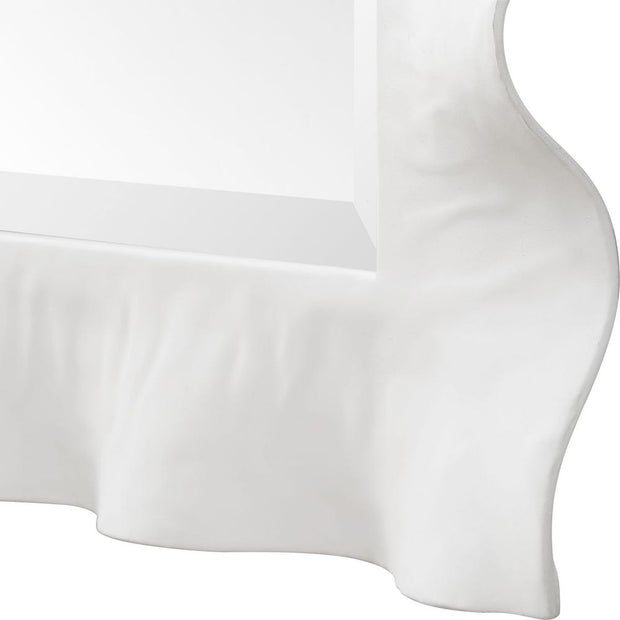 Uttermost Haya Semi-White Glossed Scalloped Mirror