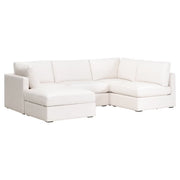 Essentials For Living Daley Modular Armless Chair ~ Performance Textured Cream Linen, Espresso