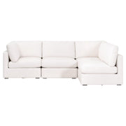 Essentials For Living Daley Modular Armless Chair ~ Performance Textured Cream Linen, Espresso
