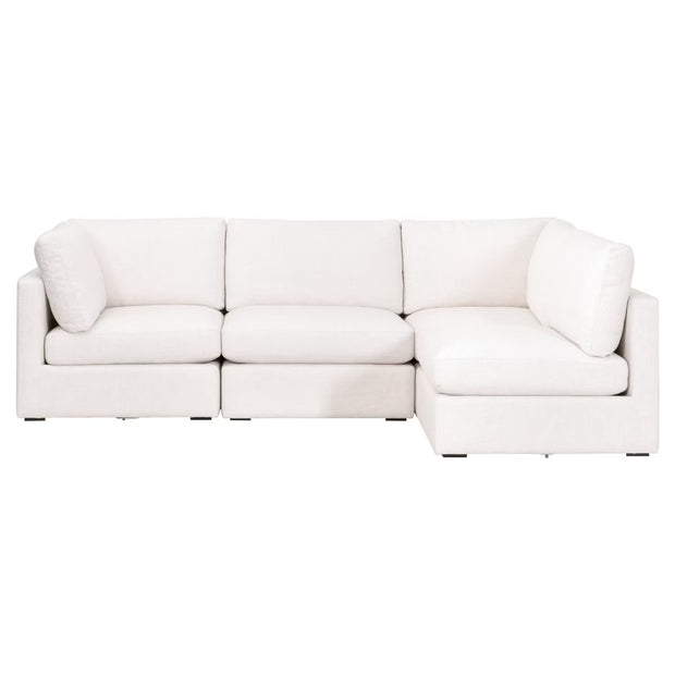 Essentials For Living Daley Modular Armless Chair ~ Performance Textured Cream Linen, Espresso