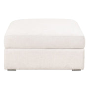 Essentials For Living Daley Modular Storage Ottoman ~ Performance Textured Cream Linen, Espresso
