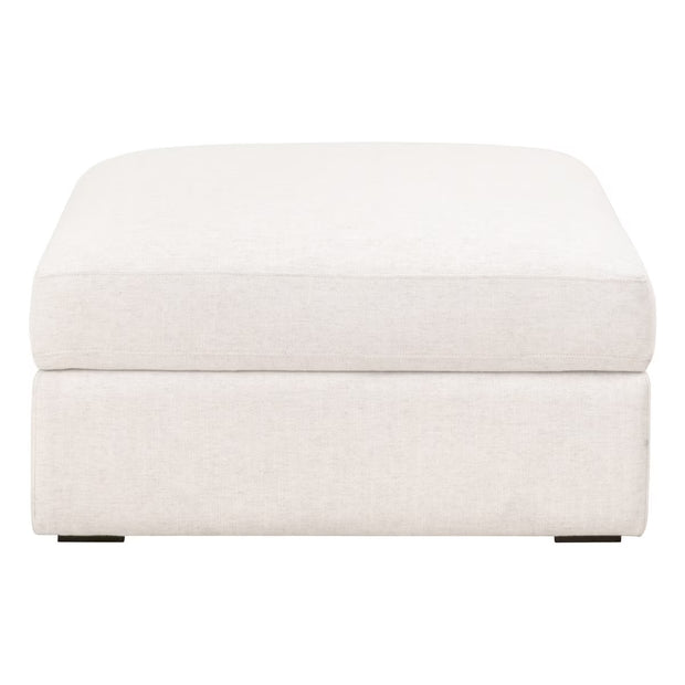 Essentials For Living Daley Modular Storage Ottoman ~ Performance Textured Cream Linen, Espresso