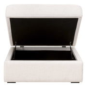 Essentials For Living Daley Modular Storage Ottoman ~ Performance Textured Cream Linen, Espresso