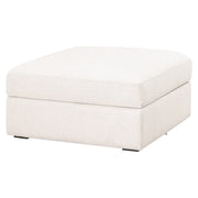 Essentials For Living Daley Modular Storage Ottoman ~ Performance Textured Cream Linen, Espresso