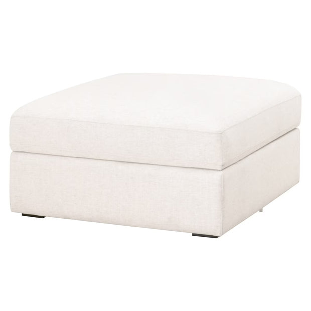 Essentials For Living Daley Modular Storage Ottoman ~ Performance Textured Cream Linen, Espresso