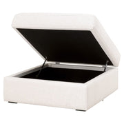 Essentials For Living Daley Modular Storage Ottoman ~ Performance Textured Cream Linen, Espresso