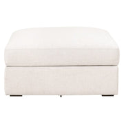 Essentials For Living Daley Modular Storage Ottoman ~ Performance Textured Cream Linen, Espresso