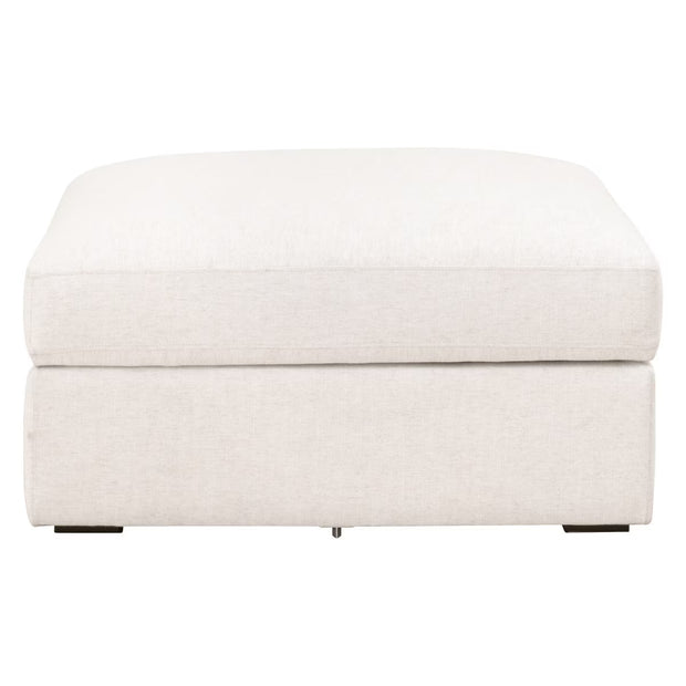 Essentials For Living Daley Modular Storage Ottoman ~ Performance Textured Cream Linen, Espresso