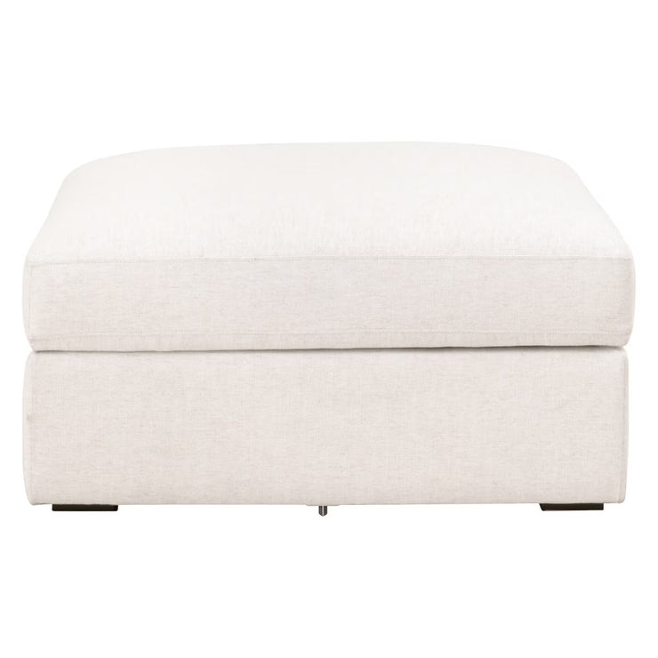 Essentials For Living Daley Modular Storage Ottoman ~ Performance Textured Cream Linen, Espresso