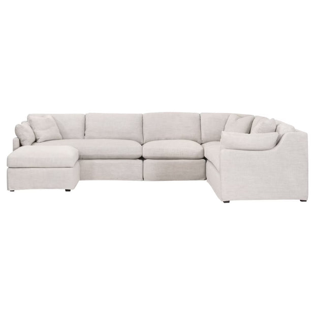 Essentials For Living Lena Modular Slipcover Ottoman ~ Bisque, Espresso