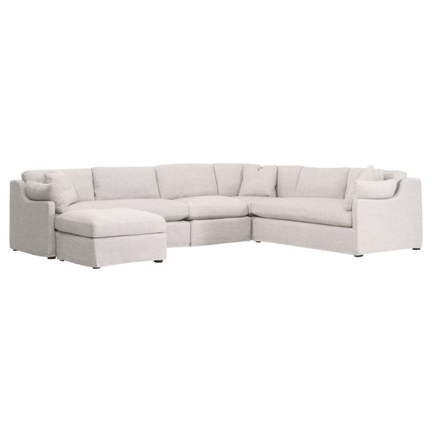 Essentials For Living Lena Modular Slipcover Ottoman ~ Bisque, Espresso