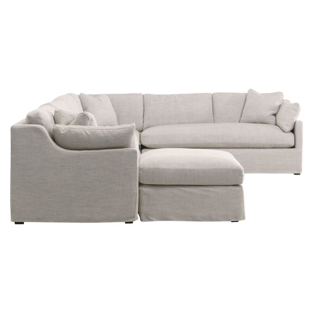 Essentials For Living Lena Modular Slipcover Ottoman ~ Bisque, Espresso