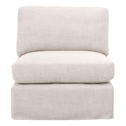 Essentials For Living Lena Modular Slipcover 1-Seat Armless Chair ~ Bisque, Espresso