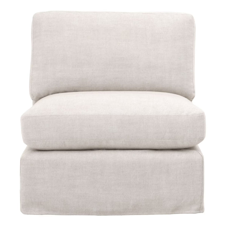 Essentials For Living Lena Modular Slipcover 1-Seat Armless Chair ~ Bisque, Espresso