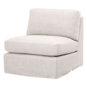 Essentials For Living Lena Modular Slipcover 1-Seat Armless Chair ~ Bisque, Espresso