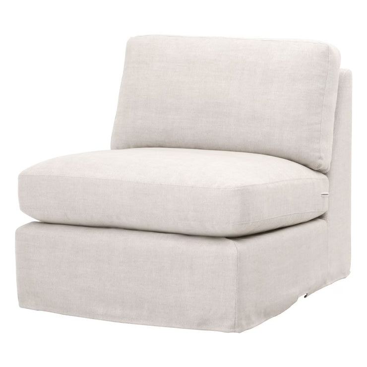 Essentials For Living Lena Modular Slipcover 1-Seat Armless Chair ~ Bisque, Espresso