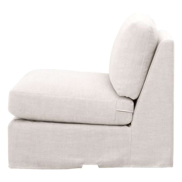 Essentials For Living Lena Modular Slipcover 1-Seat Armless Chair ~ Bisque, Espresso