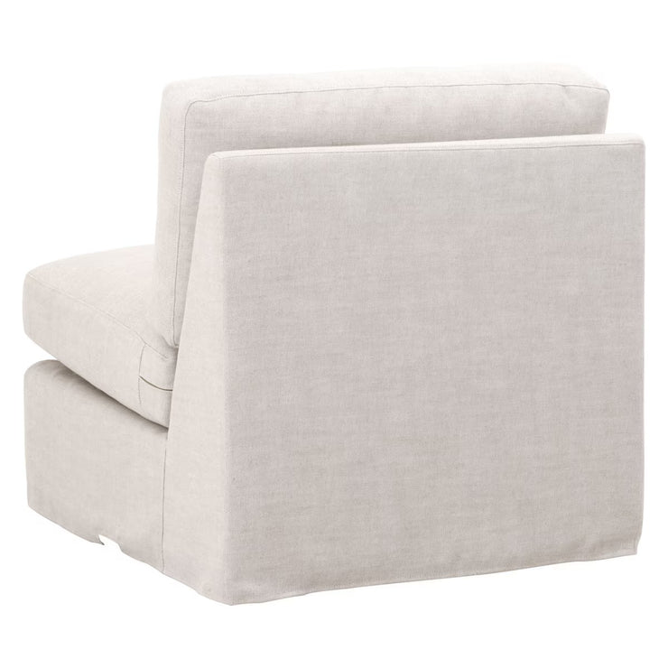 Essentials For Living Lena Modular Slipcover 1-Seat Armless Chair ~ Bisque, Espresso