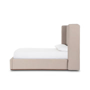 Four Hands Octavia Shelter Bed ~ Alcala Taupe Upholstered Performance Fabric Queen Size Bed