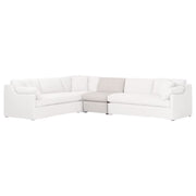 Essentials For Living Lena Modular Slipcover 1-Seat Armless Chair ~ Bisque, Espresso