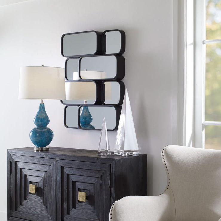 Uttermost Canute Satin Black Mirror