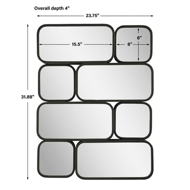 Uttermost Canute Satin Black Mirror