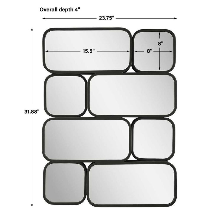 Uttermost Canute Satin Black Mirror