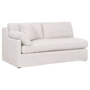Essentials For Living Lena Modular Slipcover 2-Seat Left Slope Arm Sofa ~ Bisque, Espresso