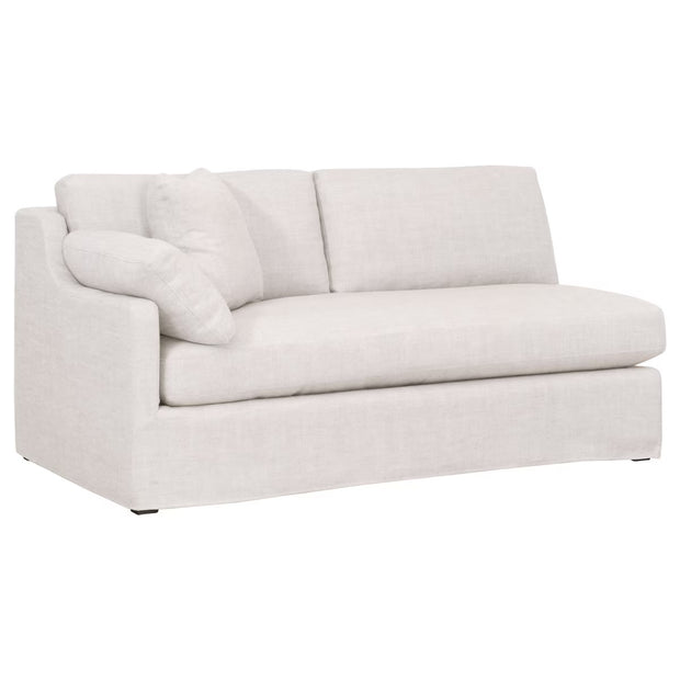 Essentials For Living Lena Modular Slipcover 2-Seat Left Slope Arm Sofa ~ Bisque, Espresso