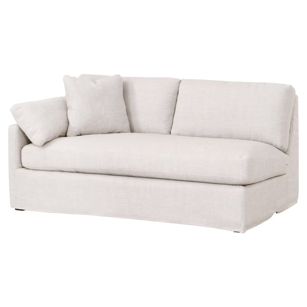 Essentials For Living Lena Modular Slipcover 2-Seat Left Slope Arm Sofa ~ Bisque, Espresso