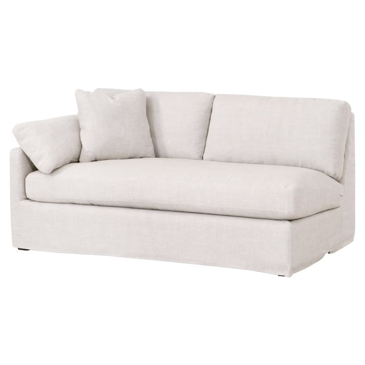 Essentials For Living Lena Modular Slipcover 2-Seat Left Slope Arm Sofa ~ Bisque, Espresso