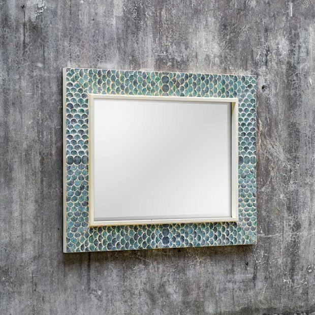 Uttermost Makaria Blue Mermaid Scales Mirror