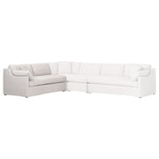 Essentials For Living Lena Modular Slipcover 2-Seat Left Slope Arm Sofa ~ Bisque, Espresso